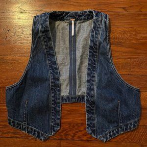 Free People Denim Cropped Vest | Women's M